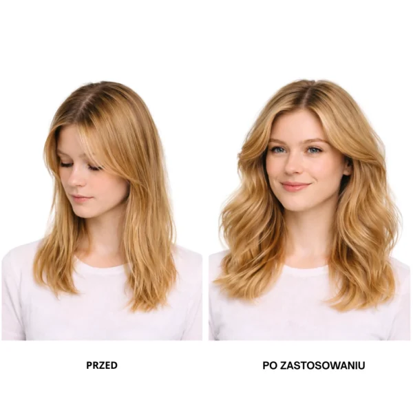 pianka dodająca objętość włosom efekt przed i po